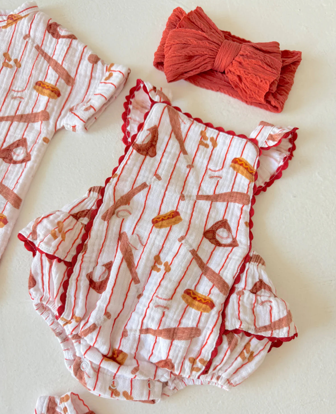 SpearmintLOVE- Baseball Muslin Sunsuit