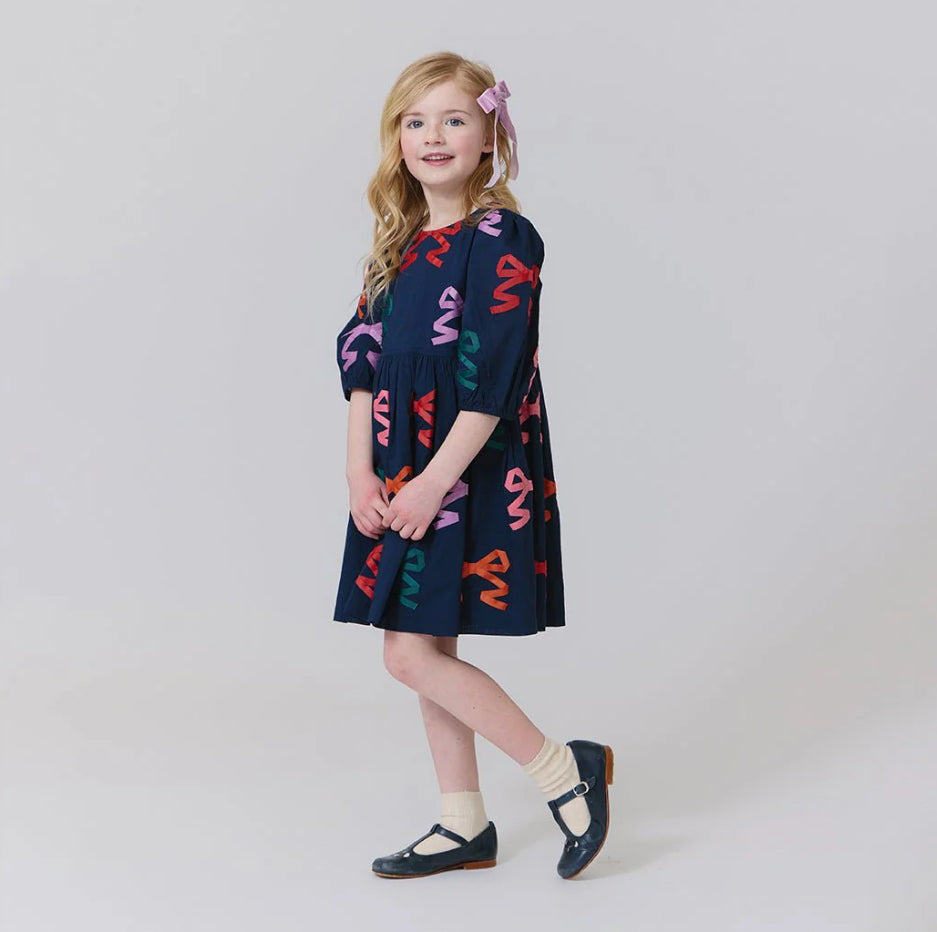 Pink Chicken: Girls Brooke Dress- Multi Bow Appliqué