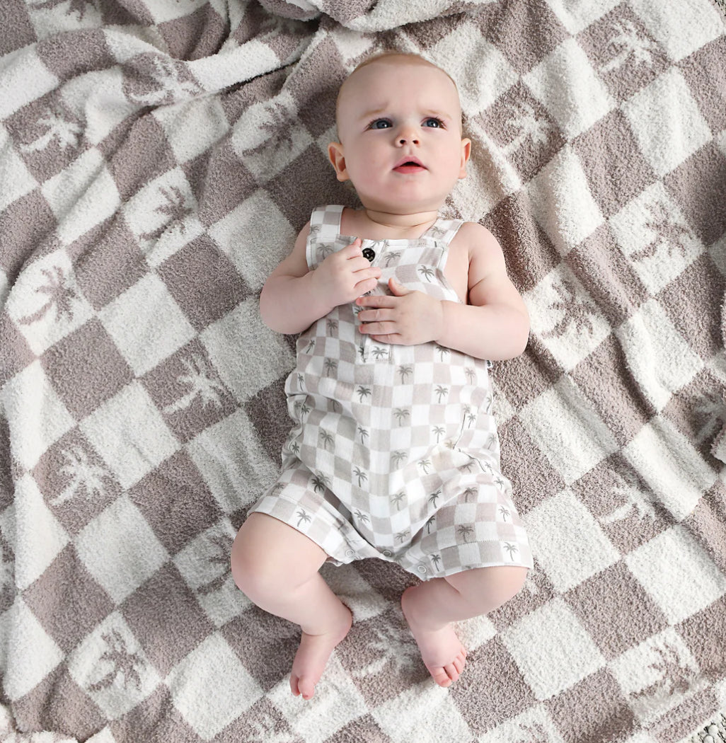 Gigi and Max- Beau Palm Tree Coastal Organic Overalls