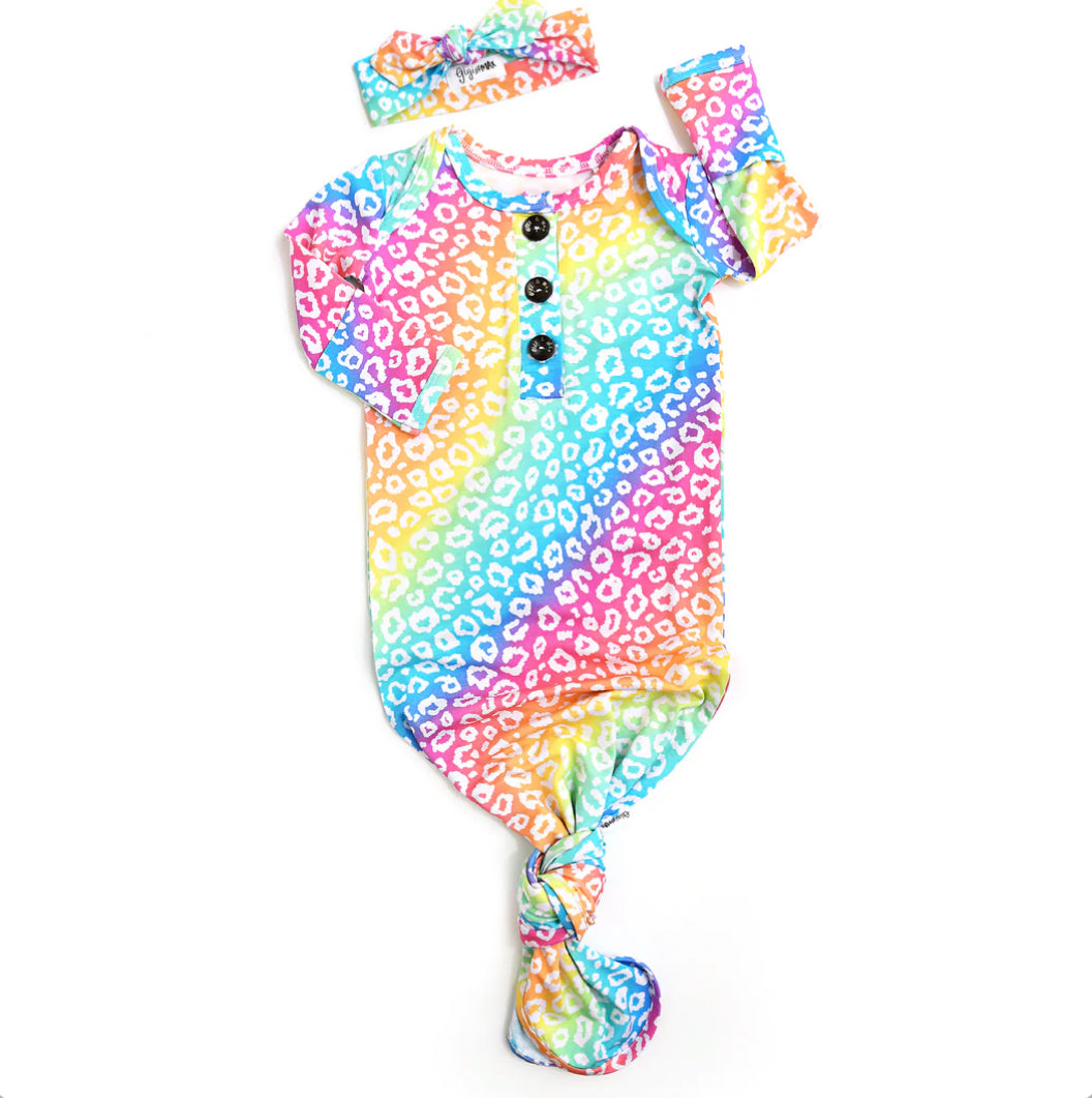 Gigi and Max- Summer Leopard Gown (GOWN ONLY)