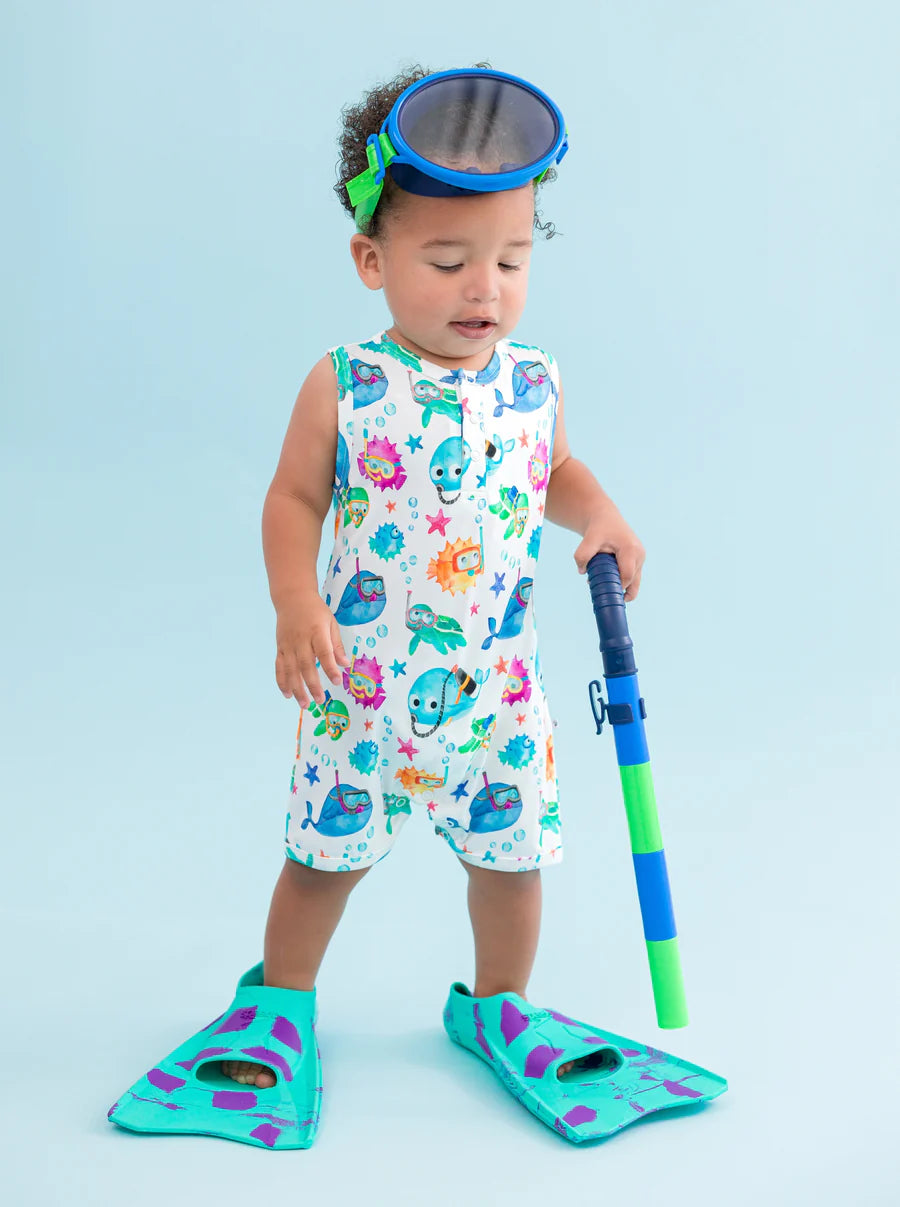 Birdie Bean- Splash Shortie Romper