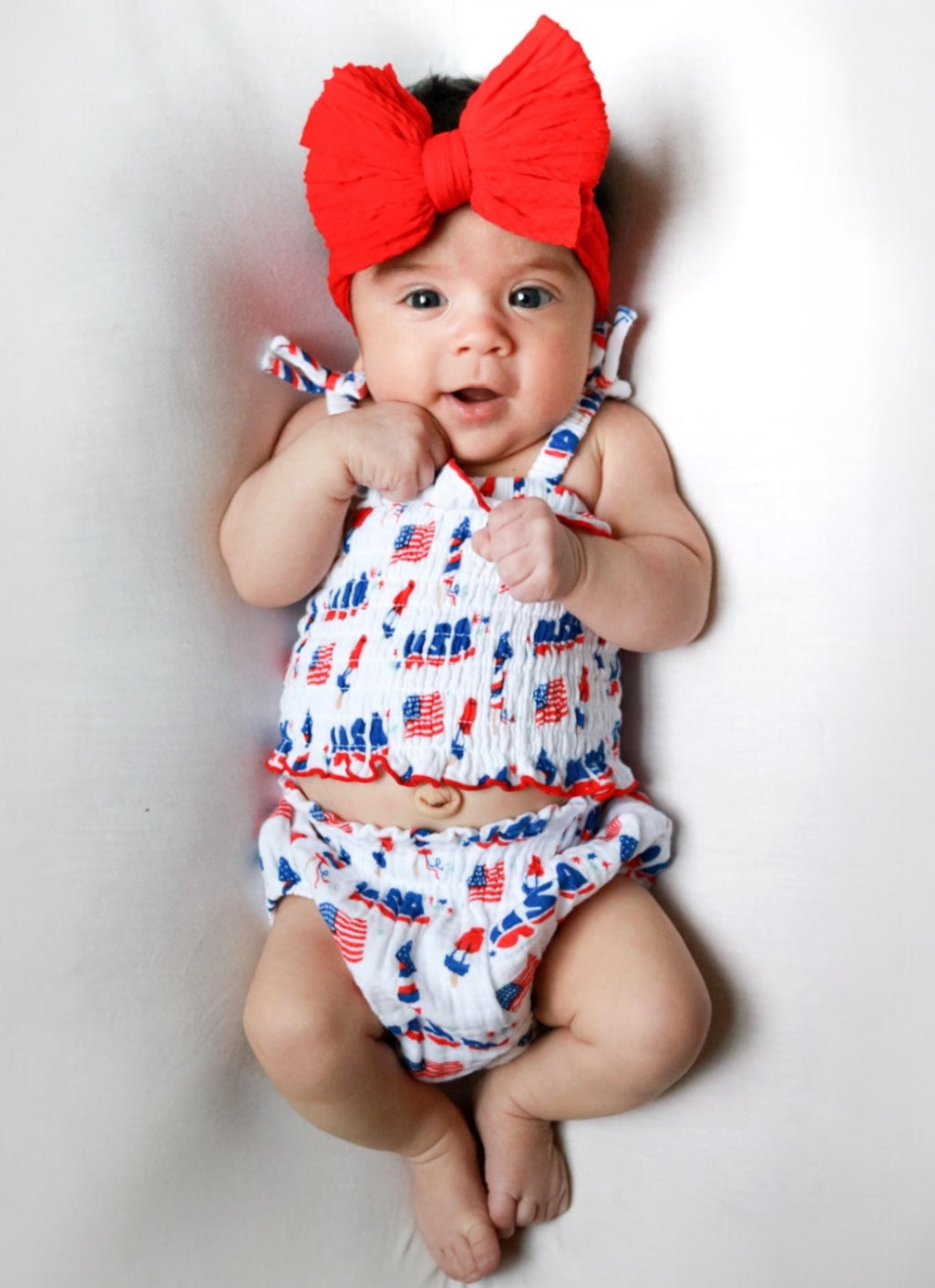 Spearmint Love- Party in the USA Smocked Set (Blue)