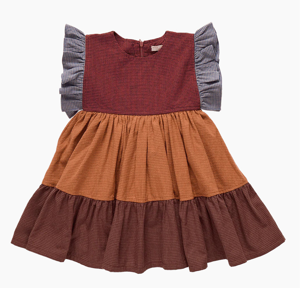 Pink Chicken: Girls Kit Dress- Mixed Checks