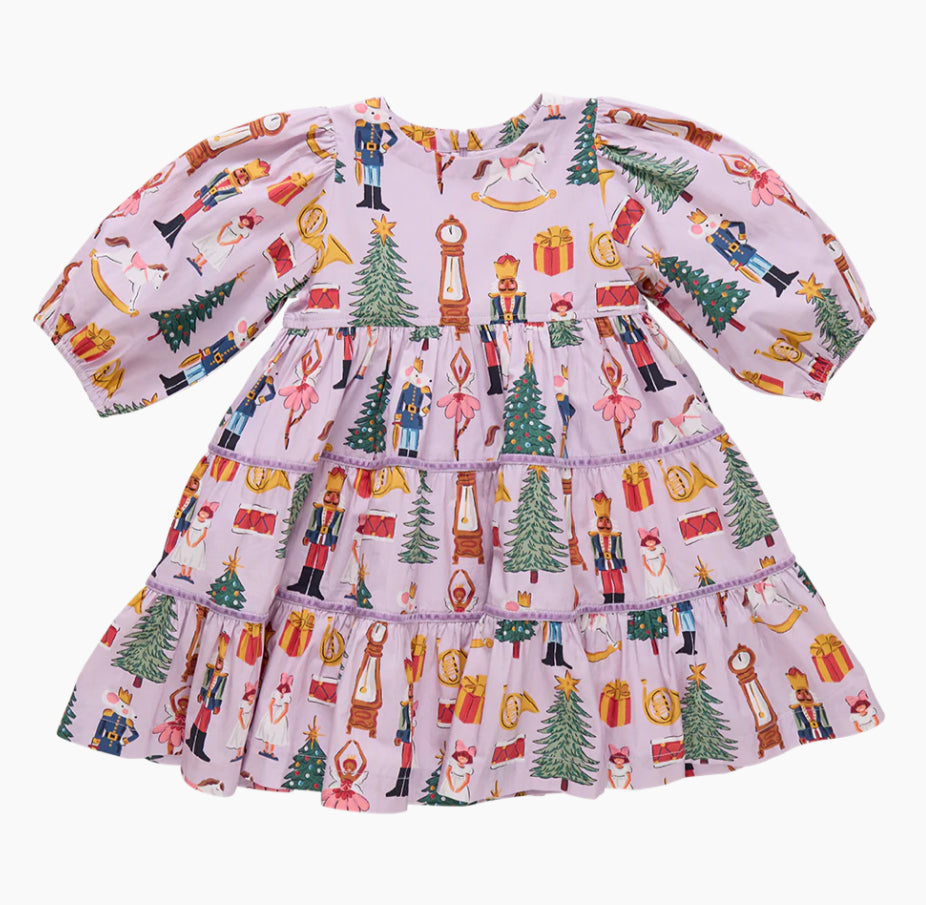Pink Chicken: Girls Peachy Dress- Lavender Nutcracker