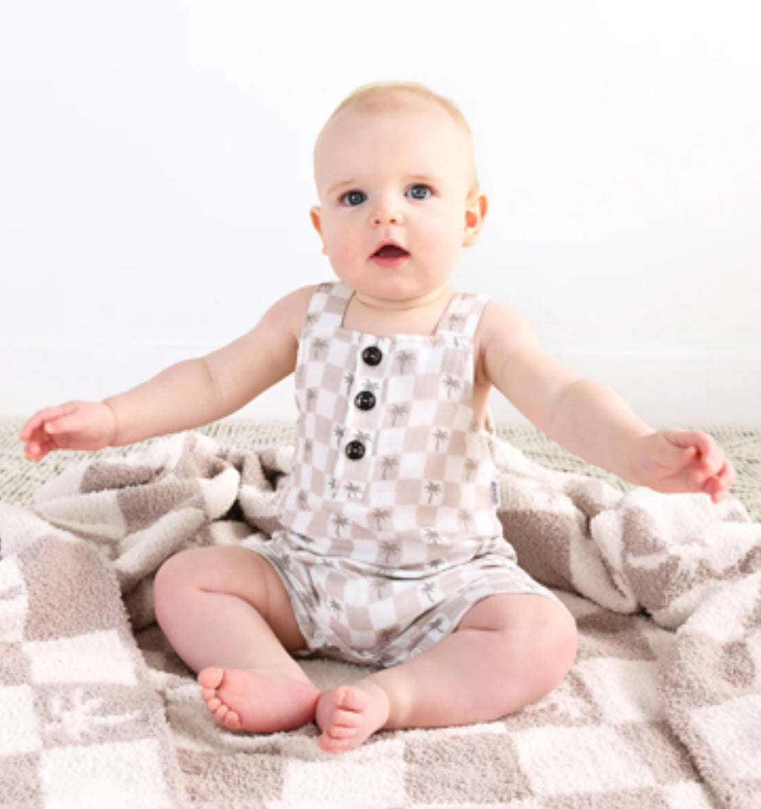Gigi and Max- Beau Palm Tree Coastal Organic Overalls