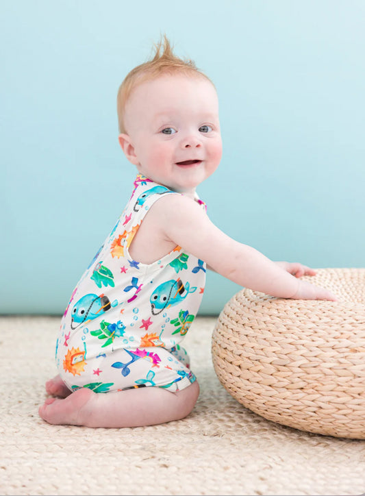 Birdie Bean- Splash Shortie Romper