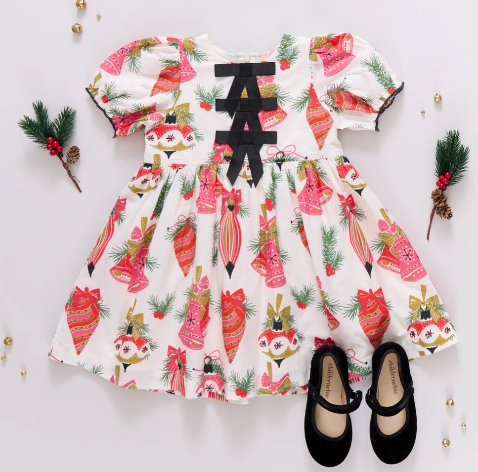 Pink Chicken- Girls Hermione Dress: Holly Bells