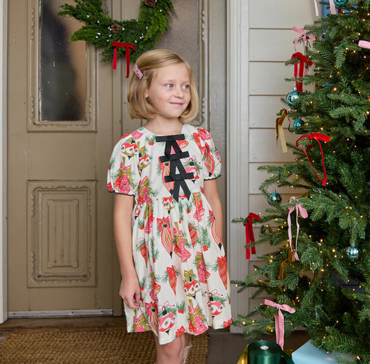 Pink Chicken- Girls Hermione Dress: Holly Bells