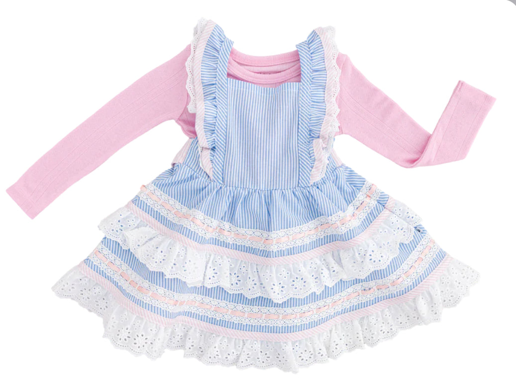 SEERSUCKER LINEN BIRDIE TWIRL SET