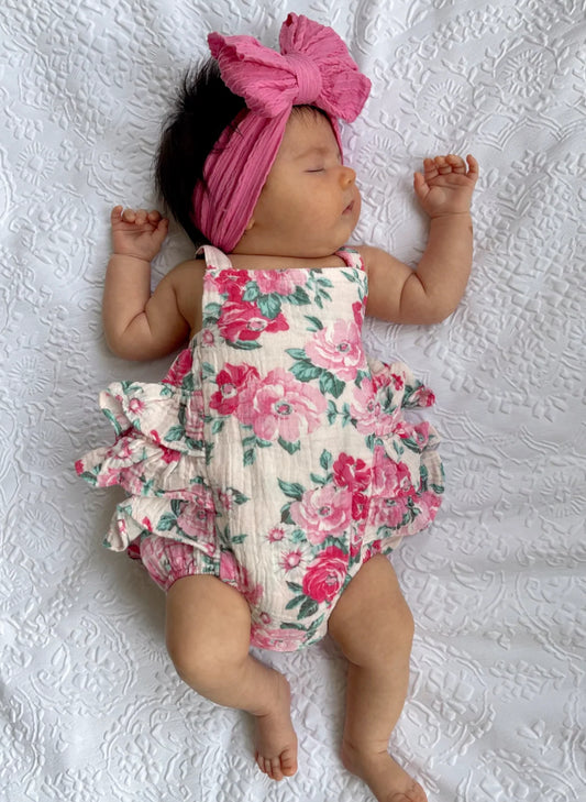 Spearmint baby: Muslin, sun suit, pink splendor