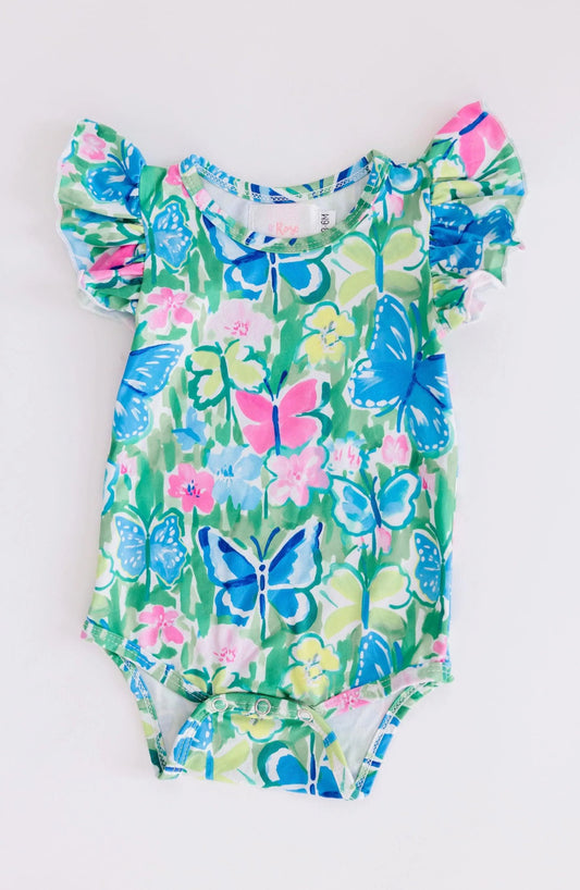 Mila & Rose- Watercolor Butterfly Bodysuit