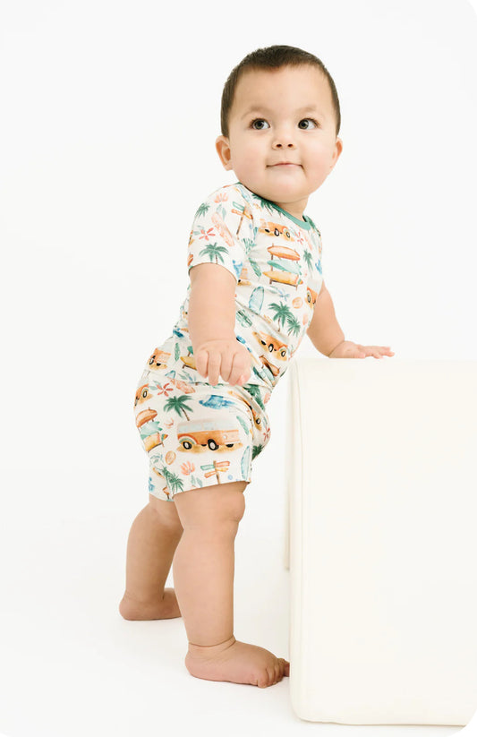 Beach Vacation Bamboo Shorts Set