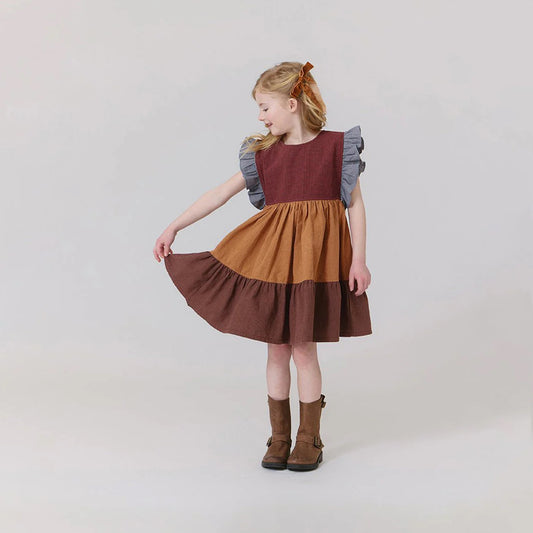 Pink Chicken: Girls Kit Dress- Mixed Checks