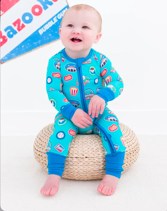 BASEBALL PATCHES CONVERTIBLE ROMPER